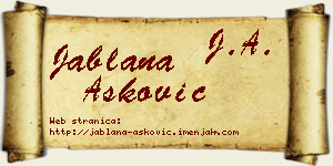 Jablana Ašković vizit kartica